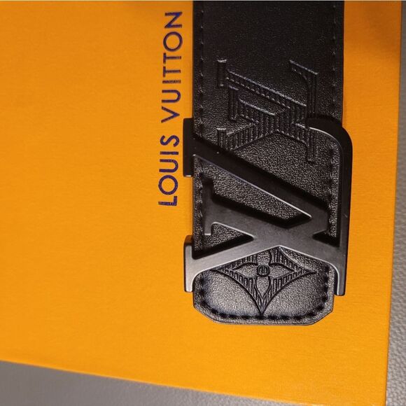 Authentic Louis Vuitton Monogram Black Belt 46/115 AC1425 - Picture 3 of 7